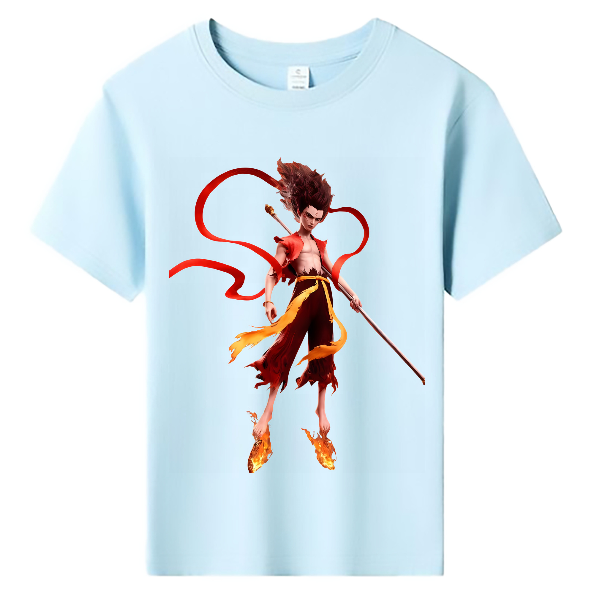 Ne Zha 2 ナタ 魔童の大暴れ 綿100％キッズTシャツ（フロントプリント）